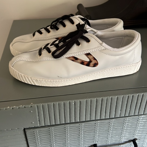 Tretorn Nylite Plus Leather Sneakers in White Leopard - Picture 15 of 15